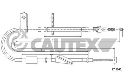 762664 CAUTEX Тросик, cтояночный тормоз