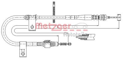 175041 METZGER Тросик, cтояночный тормоз