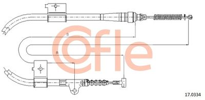 170334 COFLE Тросик, cтояночный тормоз