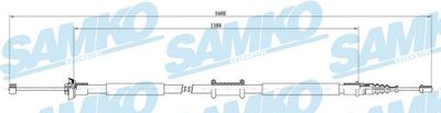 C0198B SAMKO Тросик, cтояночный тормоз