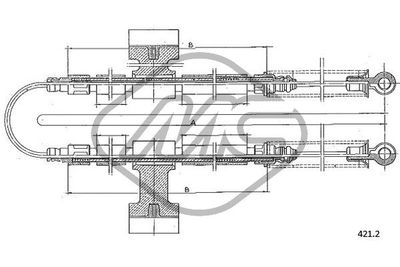 82086 Metalcaucho Тросик, cтояночный тормоз