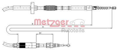 107531 METZGER Тросик, cтояночный тормоз