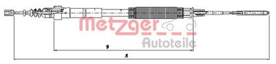 107481 METZGER Тросик, cтояночный тормоз
