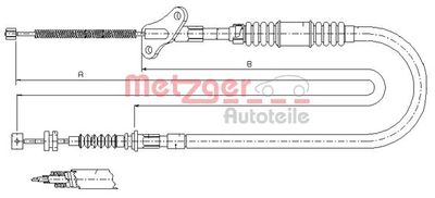 172722 METZGER Тросик, cтояночный тормоз