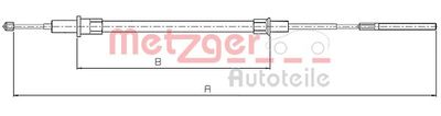 104153 METZGER Тросик, cтояночный тормоз