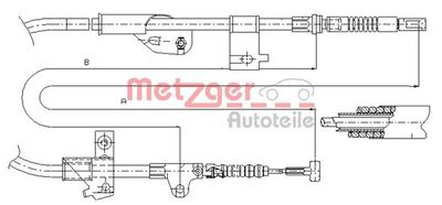 170235 METZGER Тросик, cтояночный тормоз