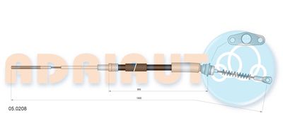 050208 ADRIAUTO Тросик, cтояночный тормоз