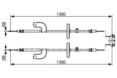 1987482459 BOSCH Тросик, cтояночный тормоз