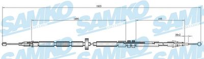 C0052B SAMKO Тросик, cтояночный тормоз