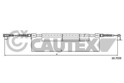 766010 CAUTEX Тросик, cтояночный тормоз