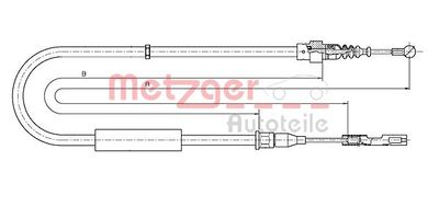 107512 METZGER Тросик, cтояночный тормоз