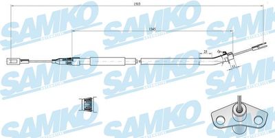 C0448B SAMKO Тросик, cтояночный тормоз