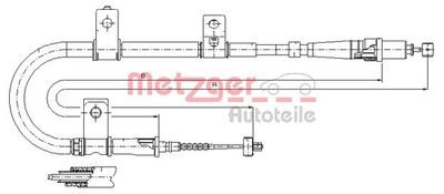 172550 METZGER Тросик, cтояночный тормоз