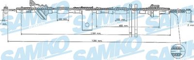 C0833B SAMKO Тросик, cтояночный тормоз