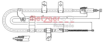 172565 METZGER Тросик, cтояночный тормоз