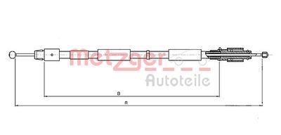 107634 METZGER Тросик, cтояночный тормоз