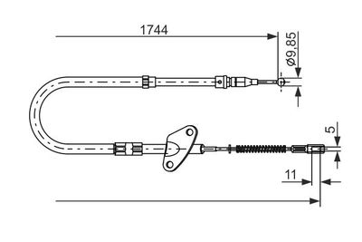 1987477122 BOSCH Тросик, cтояночный тормоз