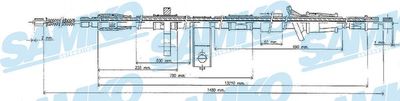 C0320B SAMKO Тросик, cтояночный тормоз