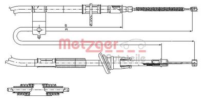 172511 METZGER Тросик, cтояночный тормоз