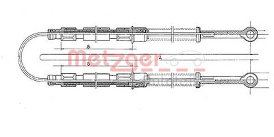12102E METZGER Тросик, cтояночный тормоз