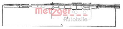 10740 METZGER Тросик, cтояночный тормоз