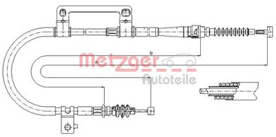 176043 METZGER Тросик, cтояночный тормоз