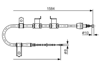 1987482223 BOSCH Тросик, cтояночный тормоз