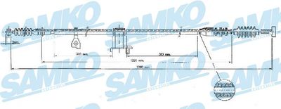 C1554B SAMKO Тросик, cтояночный тормоз