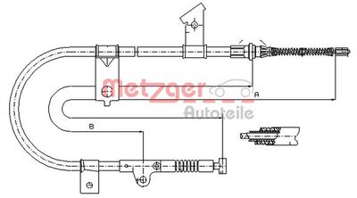 170002 METZGER Тросик, cтояночный тормоз