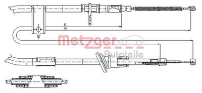 172512 METZGER Тросик, cтояночный тормоз