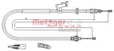 115494 METZGER Тросик, cтояночный тормоз