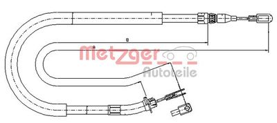 109873 METZGER Тросик, cтояночный тормоз