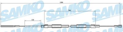C0085B SAMKO Тросик, cтояночный тормоз