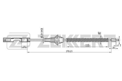 BZ1325 ZEKKERT Тросик, cтояночный тормоз