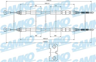 C0232B SAMKO Тросик, cтояночный тормоз