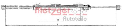 116673 METZGER Тросик, cтояночный тормоз