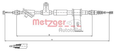 120102 METZGER Тросик, cтояночный тормоз