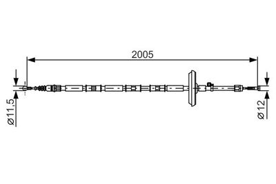 1987482333 BOSCH Тросик, cтояночный тормоз