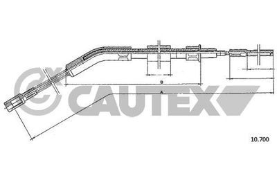 762987 CAUTEX Тросик, cтояночный тормоз