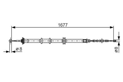 1987482208 BOSCH Тросик, cтояночный тормоз