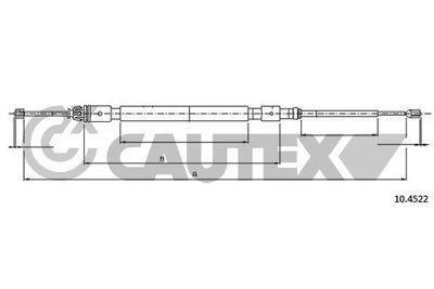 766175 CAUTEX Тросик, cтояночный тормоз