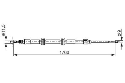 1987482889 BOSCH Тросик, cтояночный тормоз