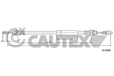 761447 CAUTEX Тросик, cтояночный тормоз