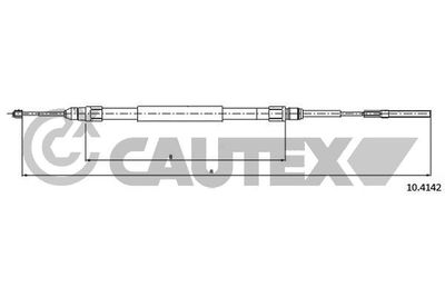 208025 CAUTEX Тросик, cтояночный тормоз