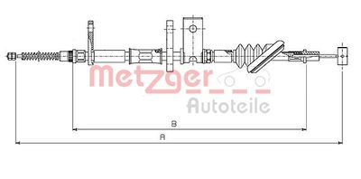 175020 METZGER Тросик, cтояночный тормоз