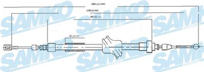 C0034B SAMKO Тросик, cтояночный тормоз
