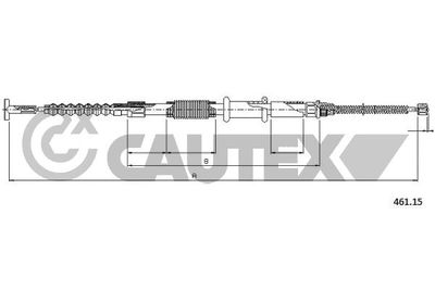 018979 CAUTEX Тросик, cтояночный тормоз