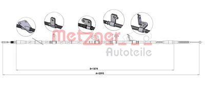 172597 METZGER Тросик, cтояночный тормоз