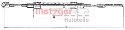 10415 METZGER Тросик, cтояночный тормоз