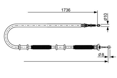 1987482700 BOSCH Тросик, cтояночный тормоз